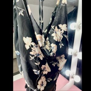 Floral Print Cowl Neck Bodysuit